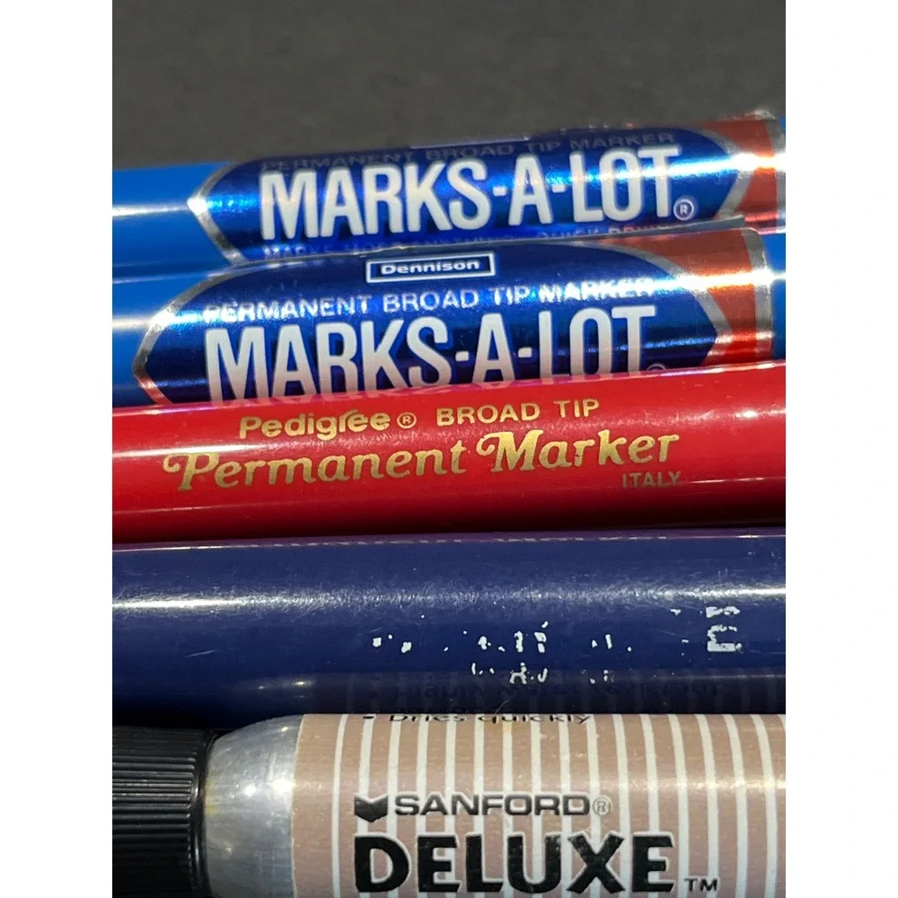 Vintage Permanent Marker Lot Sanford Deluxe Dennison Marks-A-Lot Pedigree Italy
